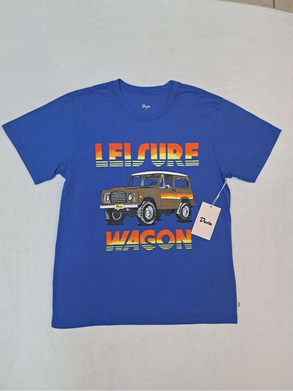 Duvin Design Wagon T-shirt in blue - Men's size LARGE